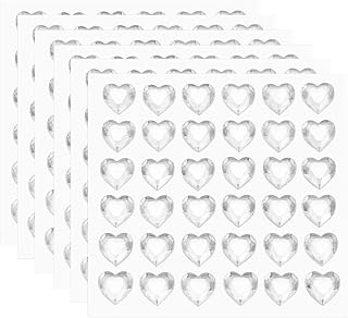 Generic 216pcs Heart Rhinestones 10mm Self Adhesive Gem Stickers Jewelry Stickers Jewelry Making Valentine's Day Make DIY Crafts Clear White