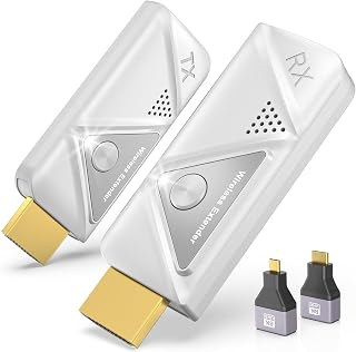 EVATEK Wireless HDMI Transmitter and Receiver, Plug&Play Wireless Extender | Supports 328FT/100M, 4K Decode 1080P Output, Dual-Band 2.4G/5G, for Streaming Audio/Video from Laptop/TV Box to Monitor