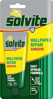 Solvite Wallpaper Repair Adhesive, Extra-Strong Paste, 1 x 56 g | Fixes Tears, Seams & Edges, Easy-Spread Wallpaper Paste, Extra-Strong Glue for Seam Repair
