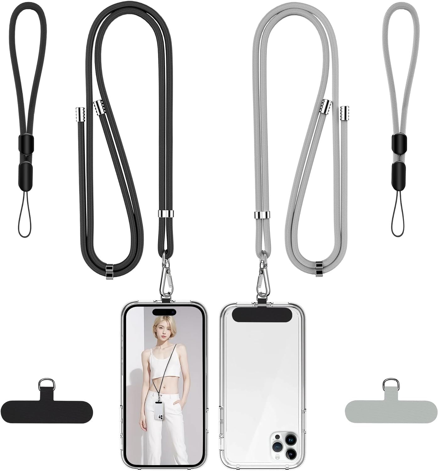 takyu Phone Lanyard, 2 Pack Adjustable Cell Phone Lanyard Crossbody Neck Strap &