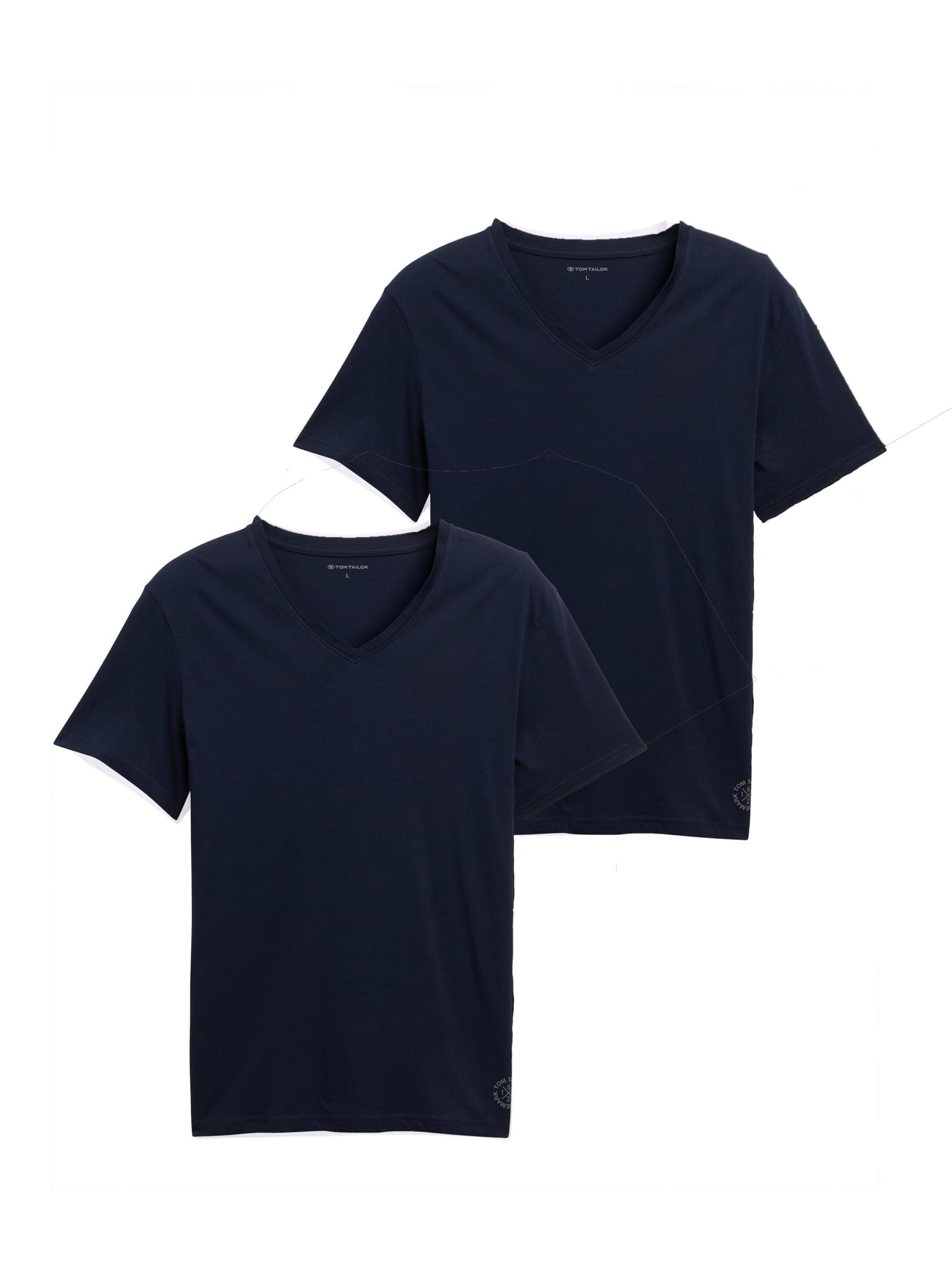 TOM TAILOR Men's Twin Pack V-Neck T-Shirt