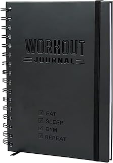 Nextnoid Hardcover Fitness Journal Workout Planner for Men & Women - A5(5.7" x 8.3") Sturdy Workout Log Book to Track Gym & Home Workouts