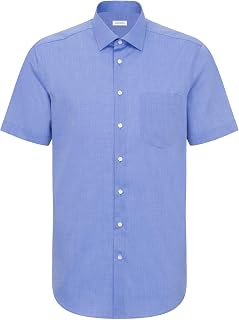 Seidensticker Men's Business Shirt - Regular fit - Non-Iron - Kent Collar - Short Sleeves - 100% Cotton