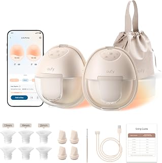 eufy Security Heated Wearable Breast Pump S1, HeatFlow, Hands-Free | HeatFlow, App DIY Rhythm, Powerful 300mmHg, 30% More Output, 46dB Quiet, BPA-Free