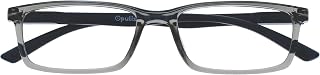 OPULIZE See - Reading Glasses Anti-Blue Light Narrow Frame Spring Hinges Improves Sleep Games Computer Gray Men Women B9-7+1.00