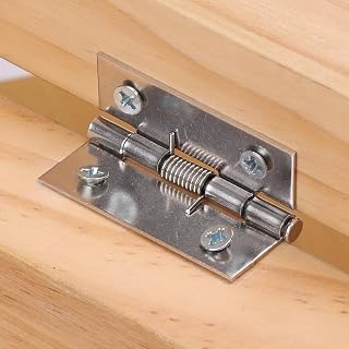 One pair of self-closing stainless steel spring hinges, screw set door, window cabinet connection hinge, 2 hinges + 8 screws, 5 x 3.7cm