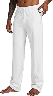 WILLIT Mens Cotton Jogging Bottoms Yoga Pants Workout Open Top Sports Trousers with Pockets