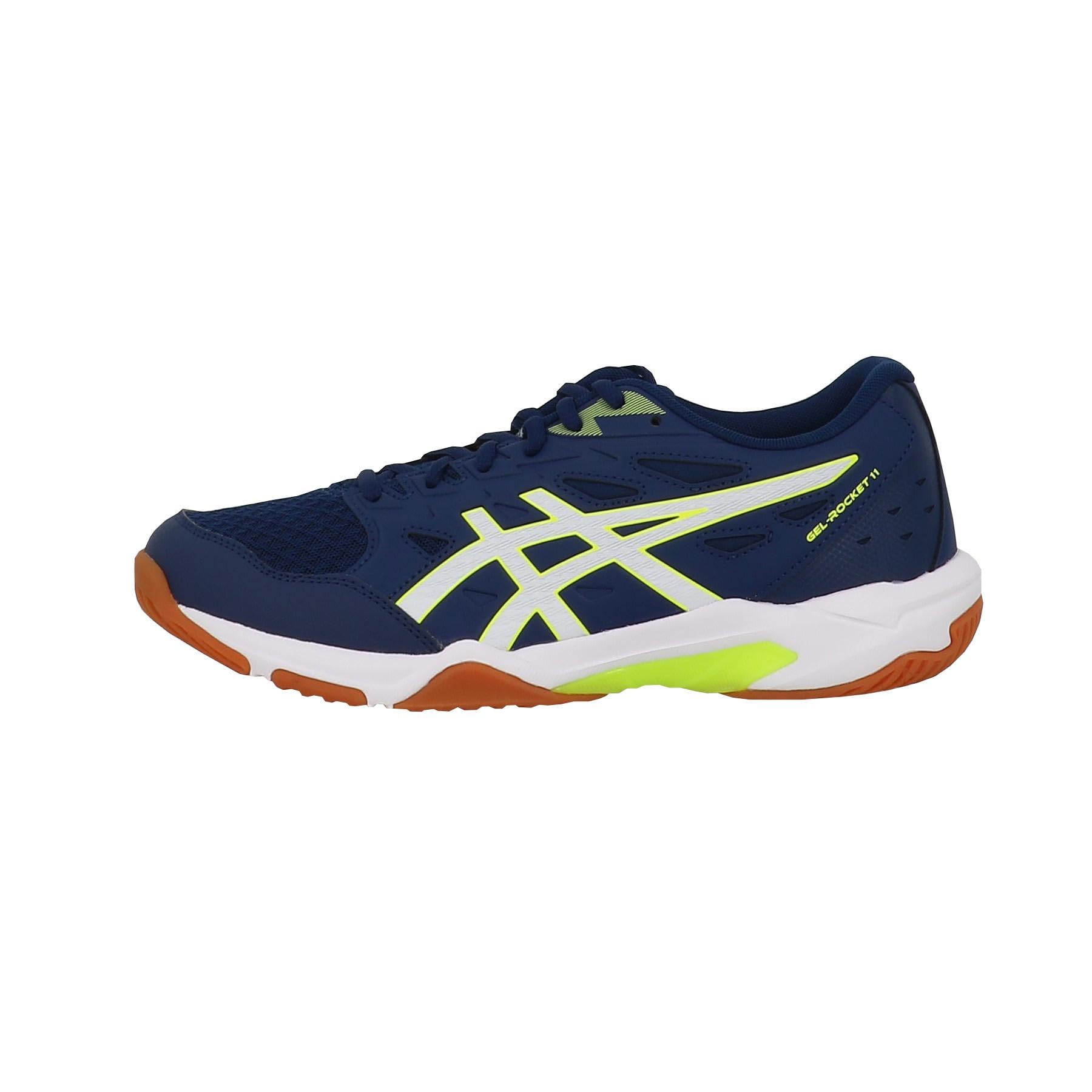ASICS Gel Rocket 11 Men's Volleyball Shoes, 8.5, White/Pure Silver