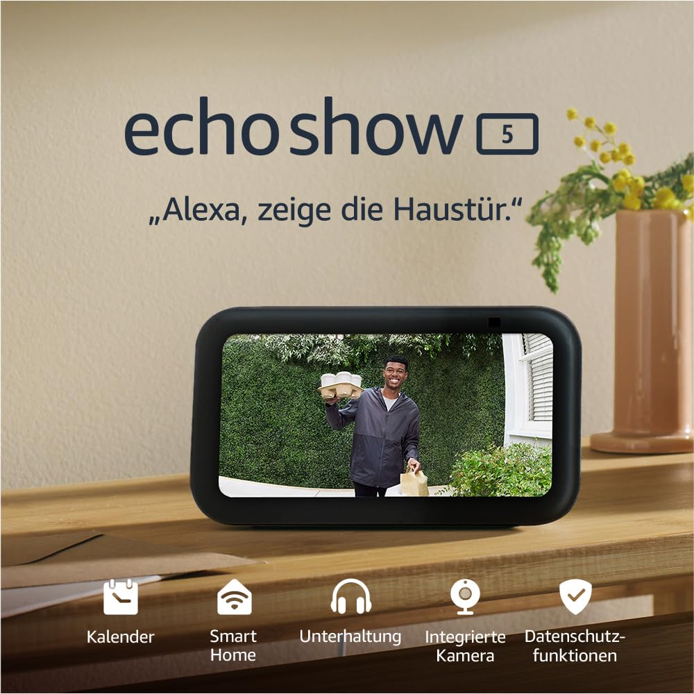 Echo Show 5 (Newest gen) I Compact smart touchscreen with Alexa for smart home c