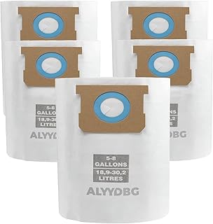 5 PCS Shop Vac Bags 5-8 Gallon Type E/H 90661 90671 Vac Bags by ALYYDBG | 2-1/2" Port Original Stardard kraft Paper Vac Bags