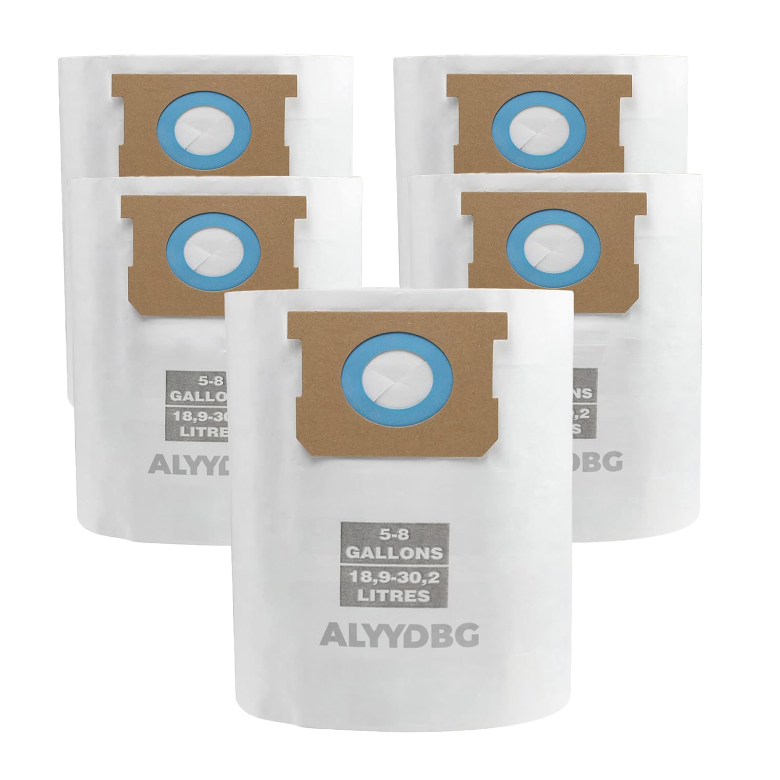 5 PCS Shop Vac Bags 5-8 Gallon Type E/H 90661 90671 Vac Bags by ALYYDBG | 2-1/2"