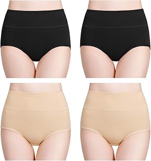 wirarpa Women's Cotton High Waist Culotte Panties Pack of 4