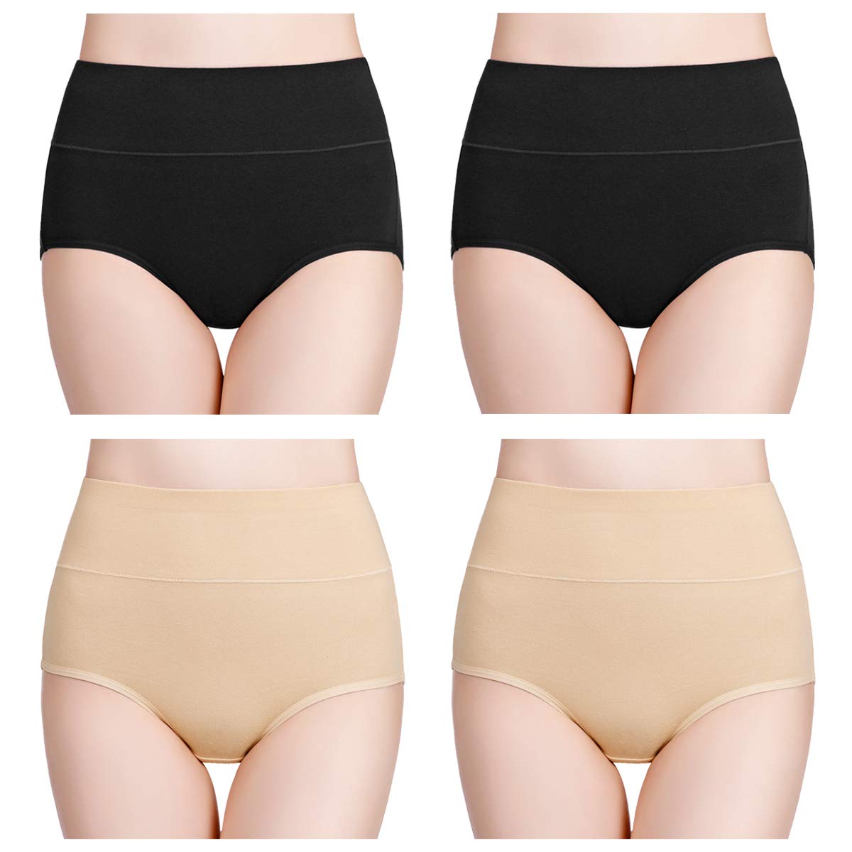 wirarpa Women's Cotton High Waist Culotte Panties Pack of 4