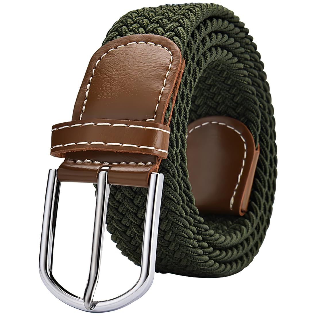 Mens Casual Golf Jeans Woven Elastic Belt 3.5cm