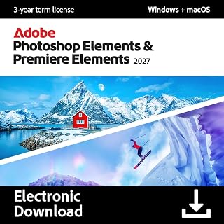 Adobe Photoshop Elements & Premiere Elements 2027 | 3-year term licence | 1 Device | 1 User | PC/MAC | Digital download