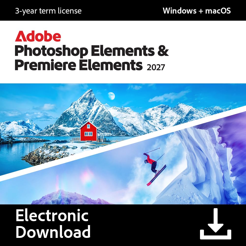 Adobe Photoshop Elements & Premiere Elements 2027 | 3-year term licence | 1 Devi