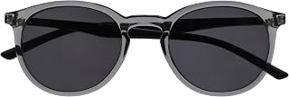 OPULIZE Met S60-7 +2.00 Round Thin Frame Spring Hinged Sunglasses Tinted Scratch-Resistant Lenses Transparent Grey Men Women