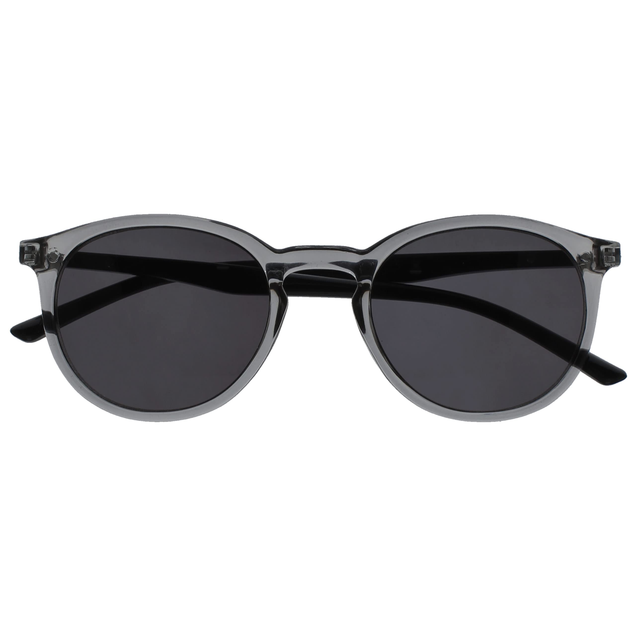 OPULIZE Met S60-7 +2.00 Round Thin Frame Spring Hinged Sunglasses Tinted Scratch