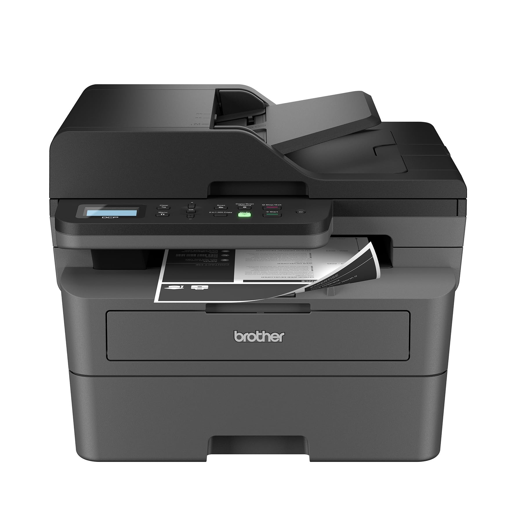 Brother DCP-L2647DW Compact Wireless Monochrome Laser Printer with Scanner, 250-