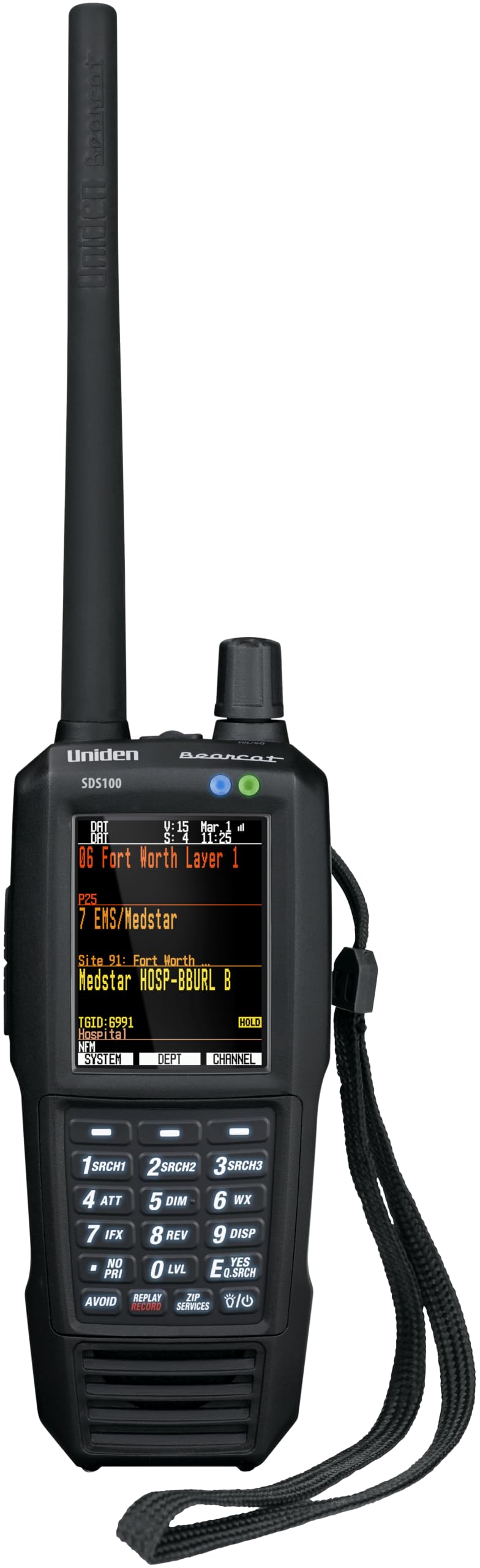 Uniden SDS100 True I/Q Digital Handheld Scanner, Designed for Improved Digital P