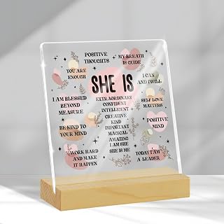 Self Care Gift Mental Health Gift Inspirational Gift Positive Affirmation Acrylic Sign Mental Health Awareness Table Desk Decoration Birthday Christmas Cheer Gift for Women Men Dad Mom Women