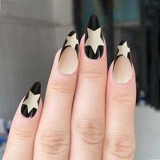 Cat Eye Almond Nail Set - French Blue Design for Luxurious Nail Styling