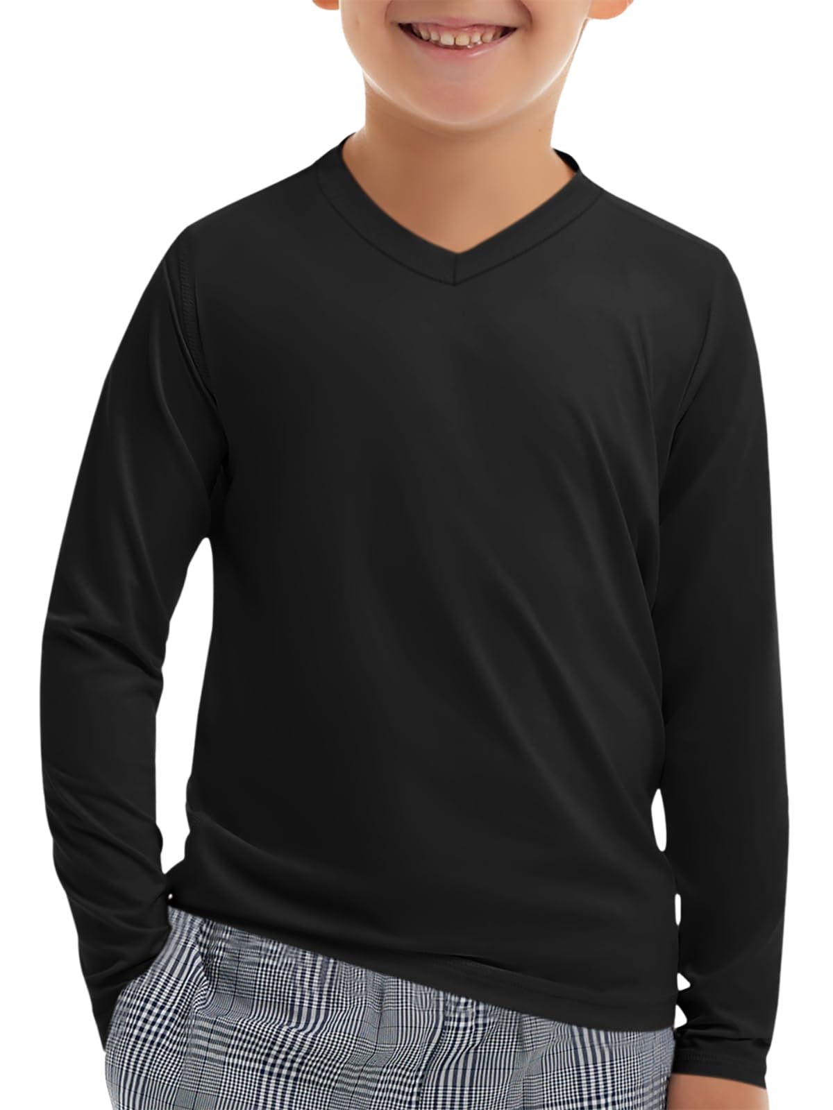 Haloumoning Boys Long Sleeve T-Shirts, Dry Fit, Athletic Teens Kids Teen T-Shirt