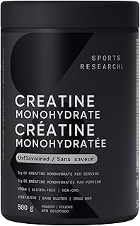 Sports Research® Creatine Monohydrate Powder 5g, Unflavored (100 Servings) | Micronized Creatine Supporting Lean Muscle, Performance & Workout Recovery | Informed Sport, Non-GMO, Gluten-Free