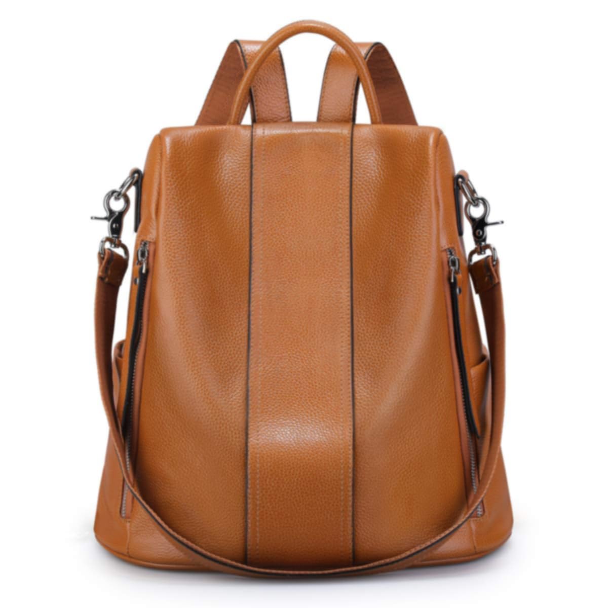 S-ZONE Women's Backpack Waterproof Soft Genuine Leather Anti Theft Fashion Schoo