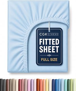 Full Fitted Sheet - Single Fitted Sheet Only - Deep Pockets - Light Blue