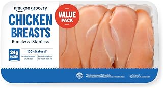 Amazon Grocery, Chicken Breast Fillets Value Pack, Boneless Skinless, 100% Natural, Weight Varies