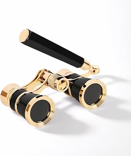 Opera Glasses Binoculars,3X25 Theater Binoculars with Foldable Handle for Adults Kids Women,Small Portable Opera Glasses for Theater and Concert Viewing (Black with Handle)