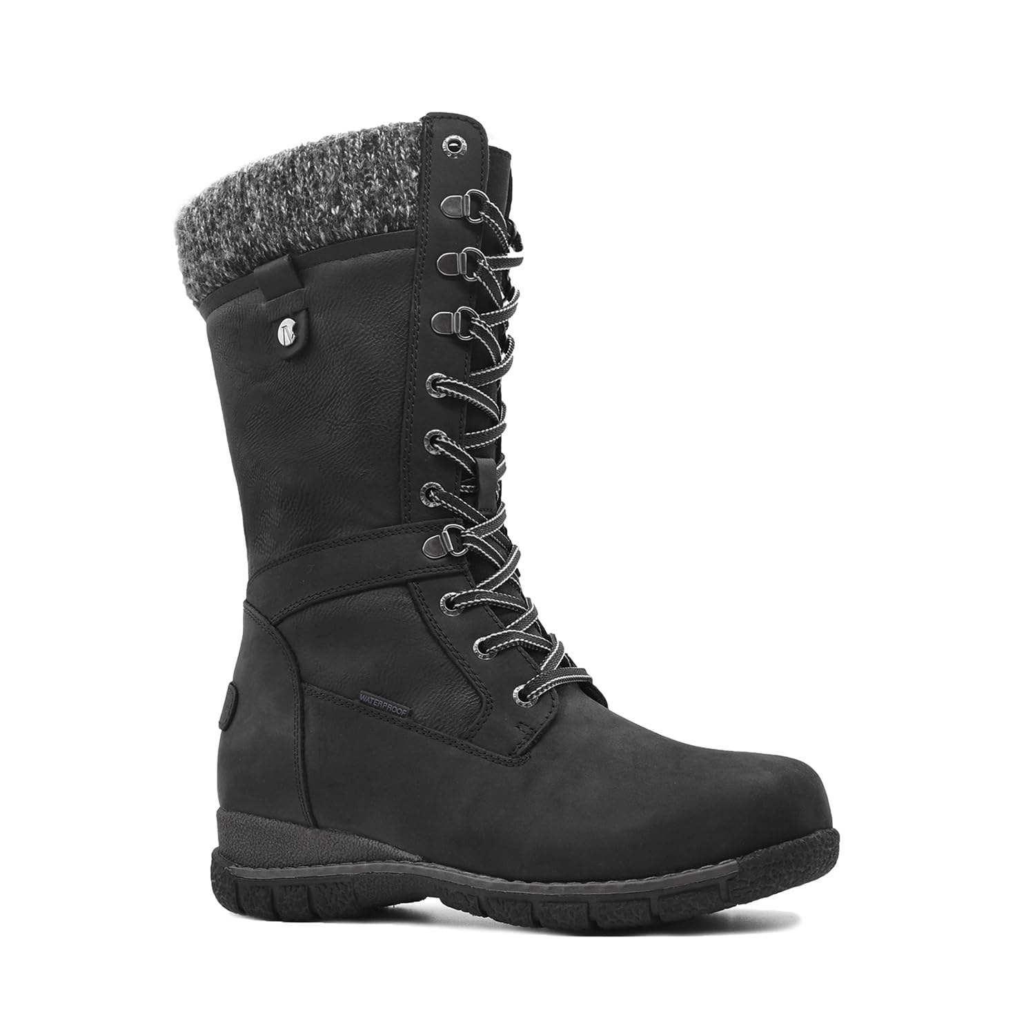 Comfy Moda Women's Waterproof Leather Wool Lined Tall Winter Snow Boots
