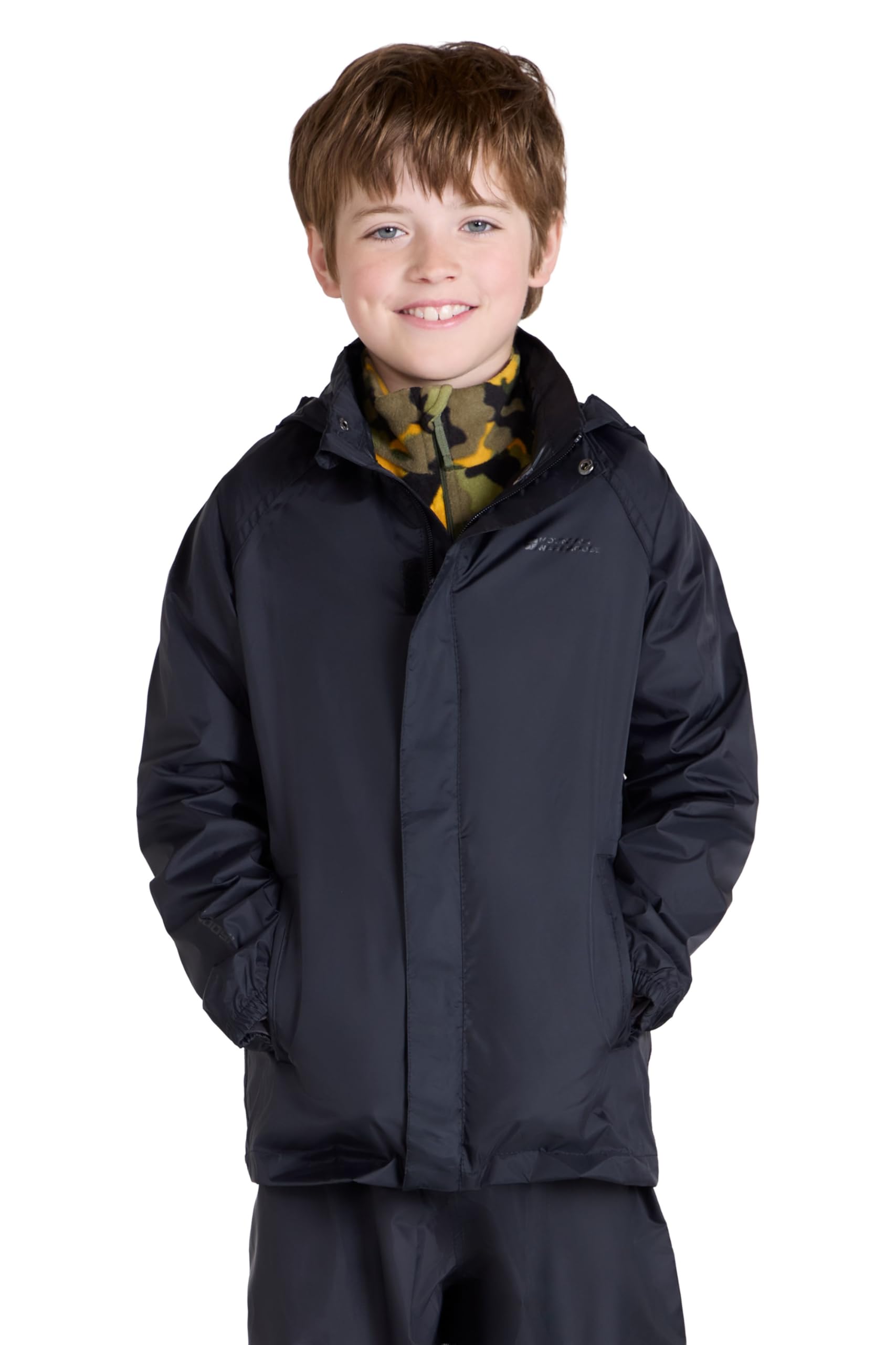 Mountain Warehouse Pakka Kids Waterproof Rain Jacket | Lightweight Coat with Ref