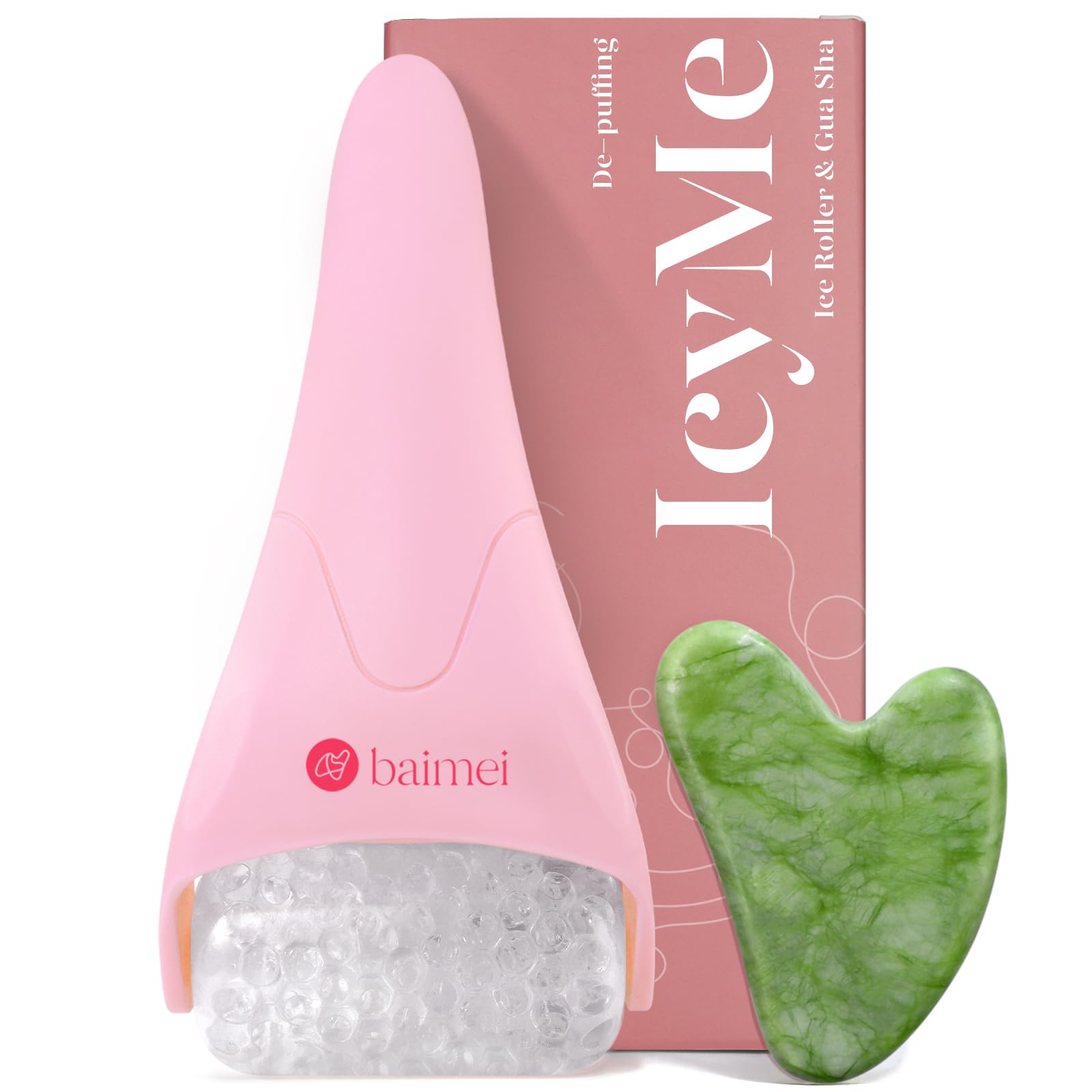 BAIMEI IcyMe Ice Roller for Face & Gua Sha Set, Depuff & Migraine Relief | Cooli