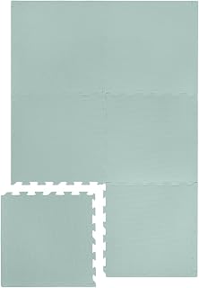 3 Sprouts Baby Play Mat, Interlocking Foam Tiles, Kids Playroom, Green | soft EVA foam; baby crawling area; interlocking puzzle tiles; bedroom or playroom.
