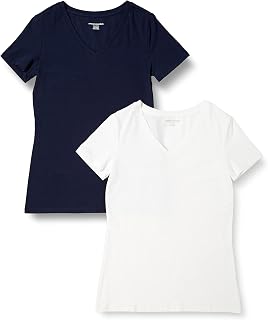 Amazon Essentials Women's Regular Fit Short Sleeve Tee (Crew Neck/V-Neck)