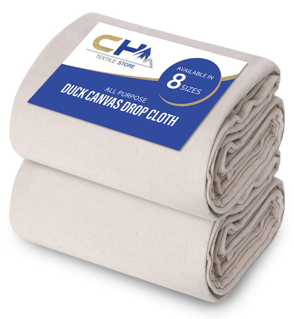 Canvas Drop Cloth for Painting (Size 6 x 9 Feet - Pack of 2) - Pure Cotton Paint