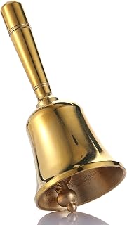 Homelavie Super Loud Solid Brass Hand Call Bell Dinner Bell (S) | Hand Bells for Seniors Bedside, Teacher Classroom Bell, Ringing Bell at Wedding, Tibetan Meditation Bells, Gift for Bedridden