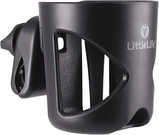LittleLife Buggy And Pushchair Universal Cup Holder | Adjustable Bottle Organiser for Stroller or Pram, Drink and Coffee Cup Holder, Black