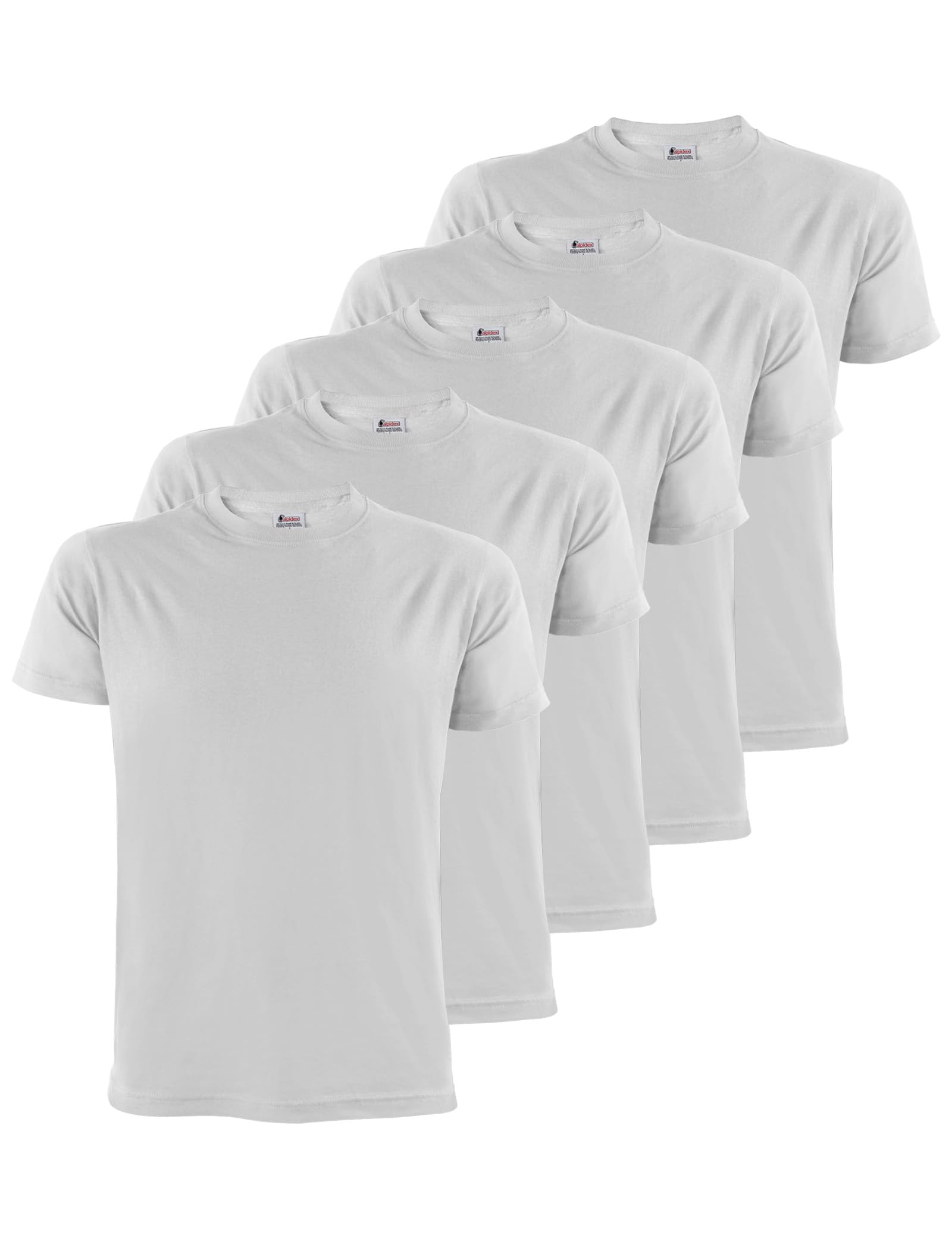 ALPIDEX Herren T-Shirts 5er Set Basic Rundhals 100% Baumwolle S - 5XL