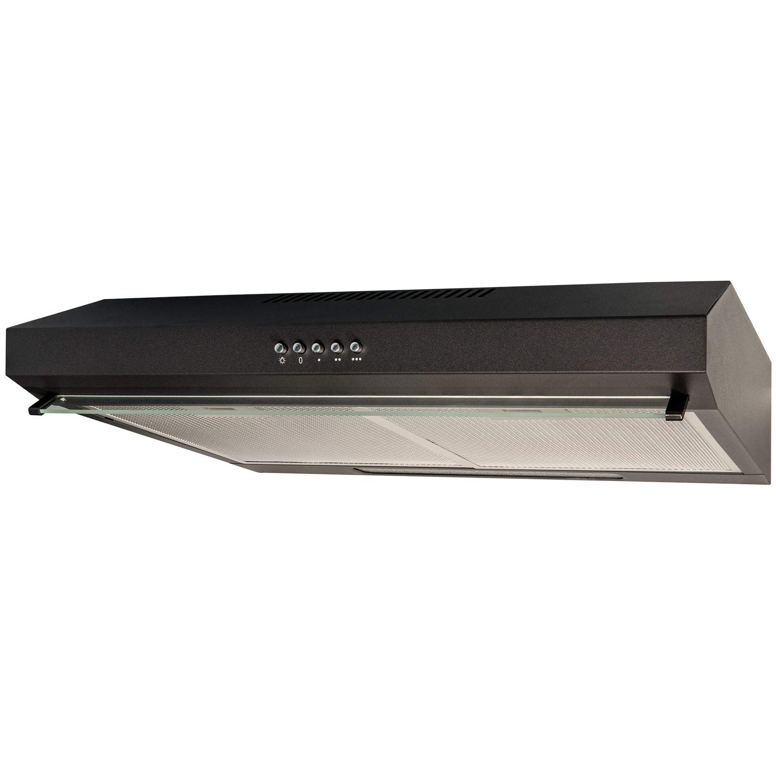 SIA 60cm Visor Cooker Hood, Kitchen Extractor Fan, Black, VSR60BL | Under Cabine