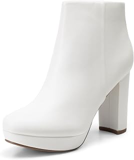 DREAM PAIRS Women's Stomp High Heel Ankle Boots