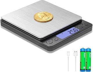 SKEAP Coin Scale to Weigh Coins, 1kg/0.01g High Accuracy Gram Scale for Coin Collectors, Gold and Jewelry, with USB Charging, LCD Display, PCS Counting, Includes Charging Cable and AAA Batteries