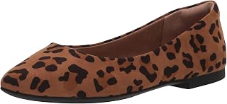 Amazon Essentials Women's Cushioned Pointed-Toe Ballet Flat, Slip-on Non-Slip Work Shoes Regular and Wide Widths