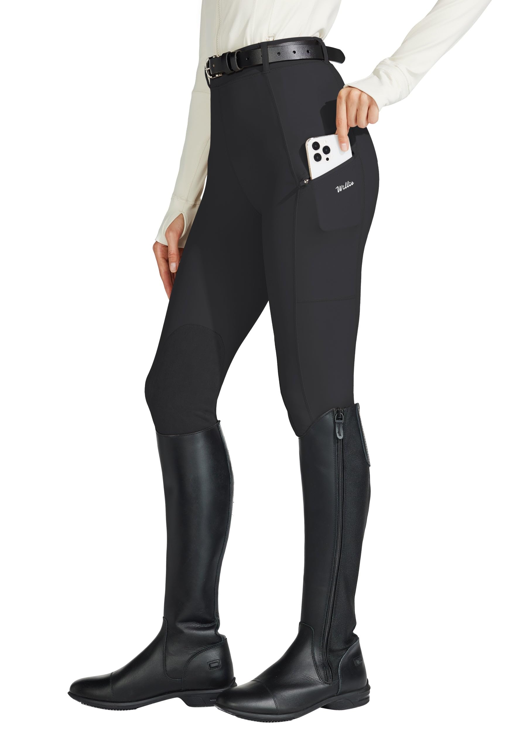 WILLIT Women's Horse Riding Pants Knee-Patch Equestrian Breeches Horseback Schoo