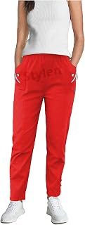 URBAN STITCH Womens UK Loungewear Full Length Stretch High Waist Trousers with Lightweight Summer Straight Stretch Pants