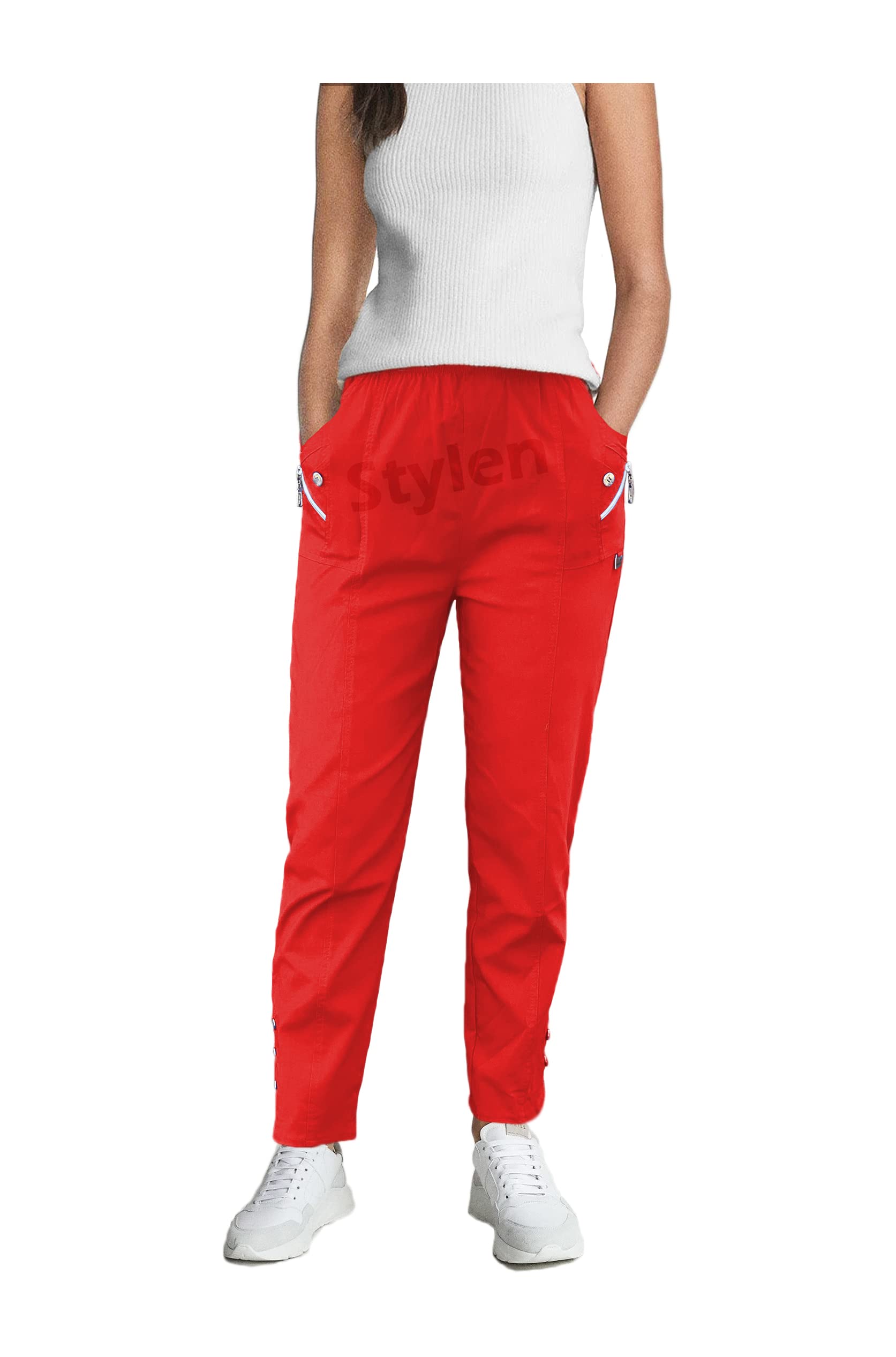 URBAN STITCH Womens UK Loungewear Full Length Stretch High Waist Trousers with L