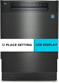 BLACK+DECKER 24" Built-In Dishwasher, Energy Star, BDW100MB, Black | 12-Place Setting Capacity with Stainless Steel Tub, Dish Washer with 5 Wash Programs and Smart Wash Cycle