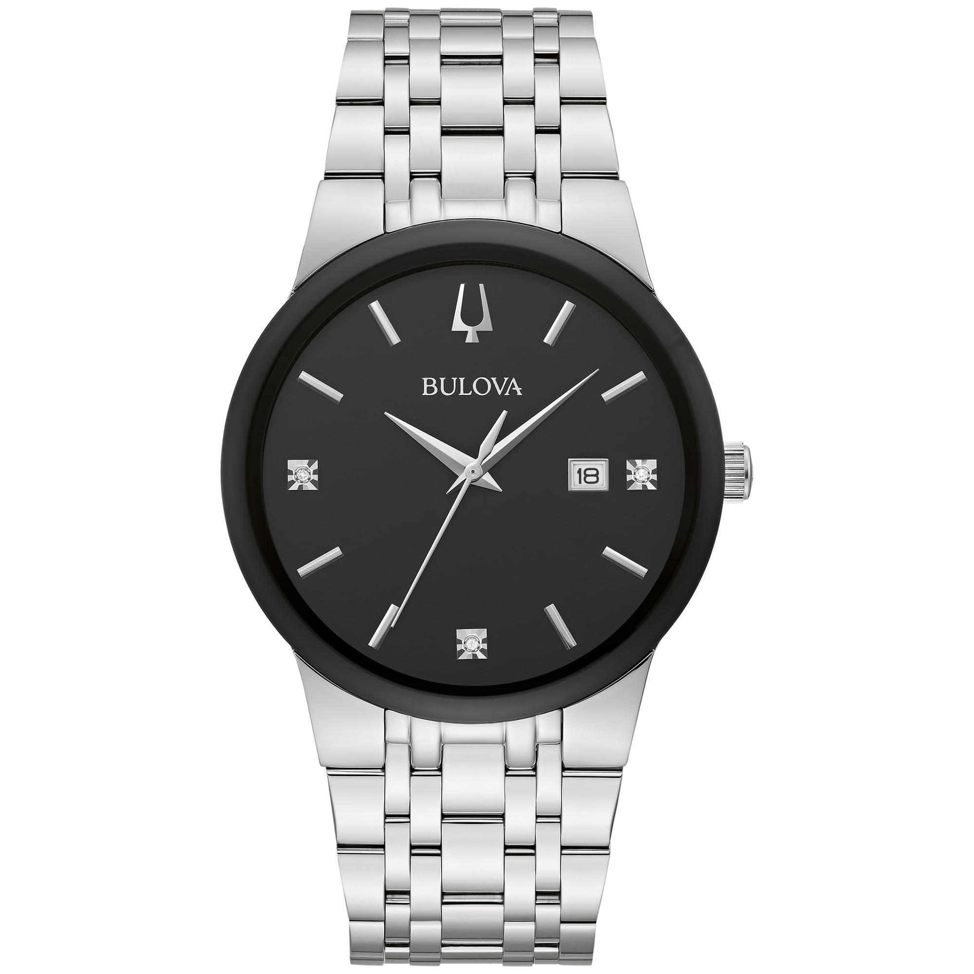 Bulova Mens Modern Quartz Watch with 3 Hands Calendar Stainless Steel Gold Tone 